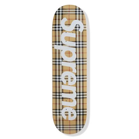 supreme burberry prezzi|Supreme Burberry Skateboard Deck marrone .